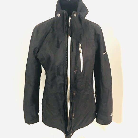 COLUMBIA Black Nylon Omni Shield Rain Jacket Windbreaker No Hood Women's Small - Picture 5 of 11